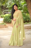 Anchor Sonia Chowdary in green saree stills (10)
