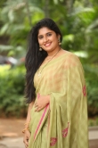 Anchor Sonia Chowdary in green saree stills (11)