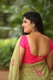 Anchor Sonia Chowdary in green saree stills (14)
